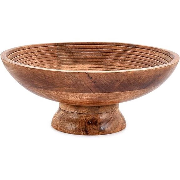 NIRMAN Mango Wood Round Fruit & Dessert Bowl