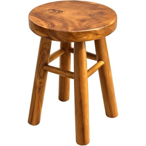 TJOLLYMER Teak Shower Stool 12 Round Waterproof