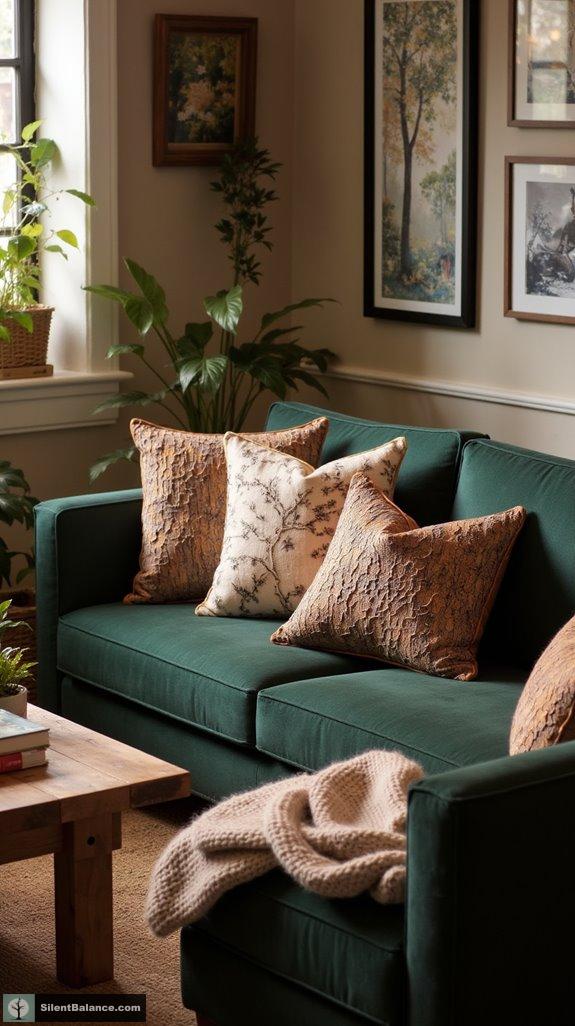rustic bark textured pillows