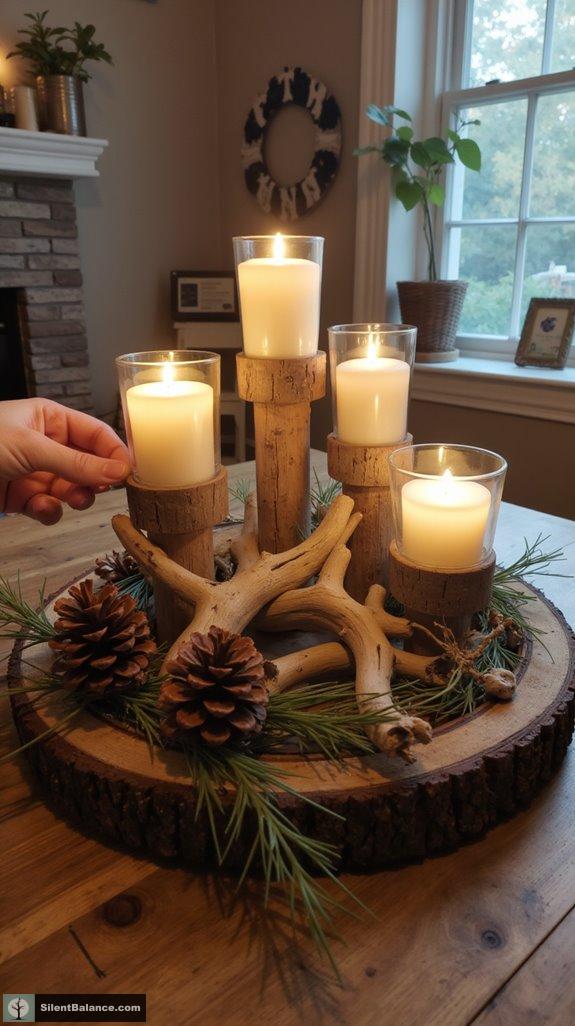 rustic candle holders charm
