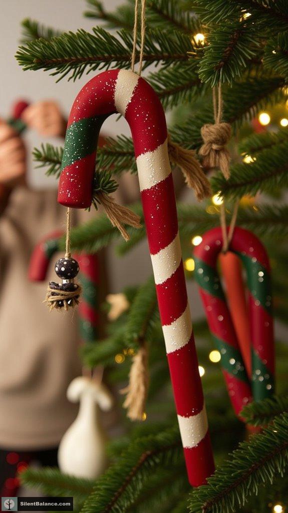 rustic candy cane ornaments