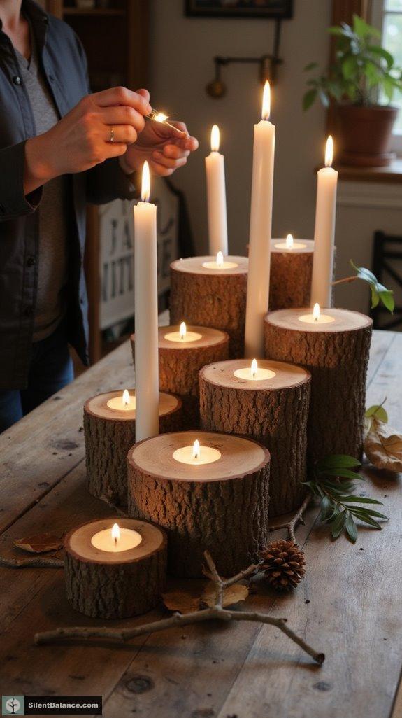 rustic eco friendly candle displays