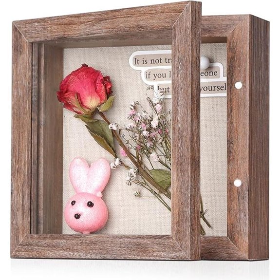 Rustic 5x5 Shadow Box Frame with Linen Back