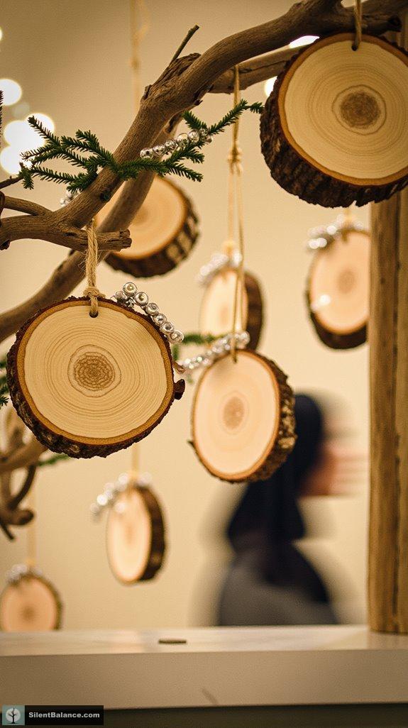 rustic natural wood ornaments