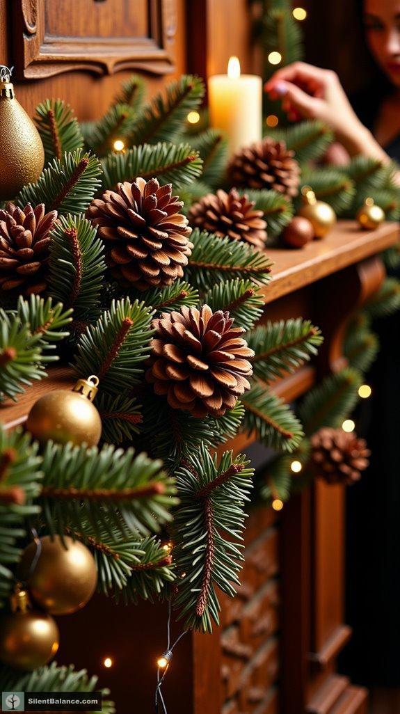 rustic pinecone fairy lights