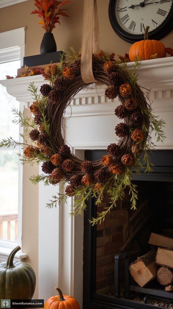 rustic pinecone wreath crafting
