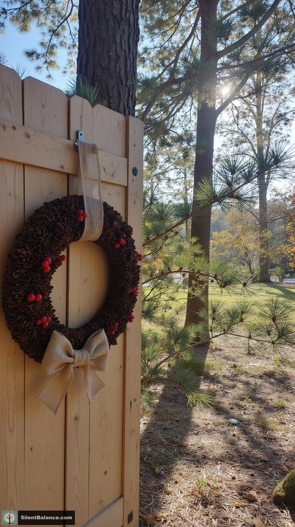 rustic pinecone wreath decor
