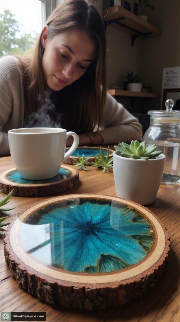 rustic resin coasters elegance