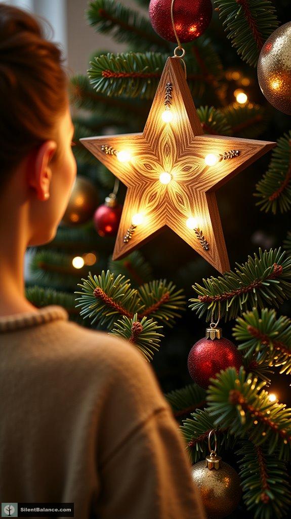 rustic star with lights