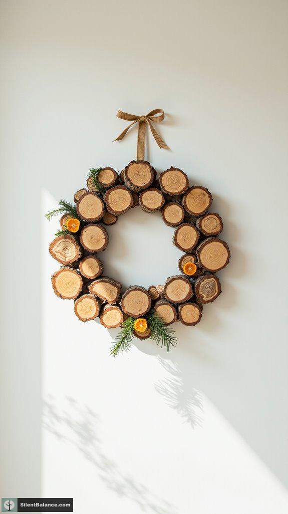 rustic tree slice wreaths