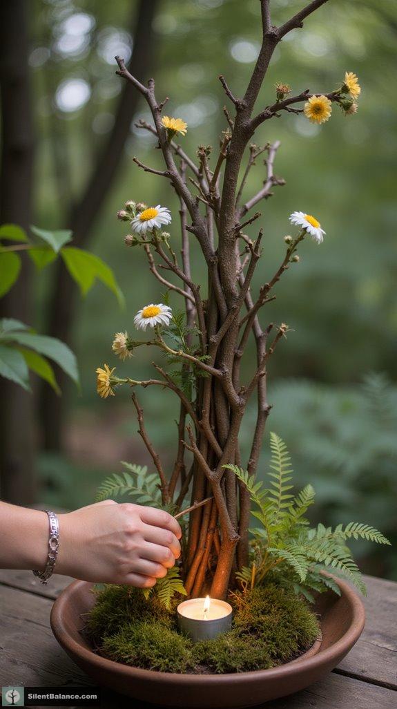 rustic twig centerpiece arrangements