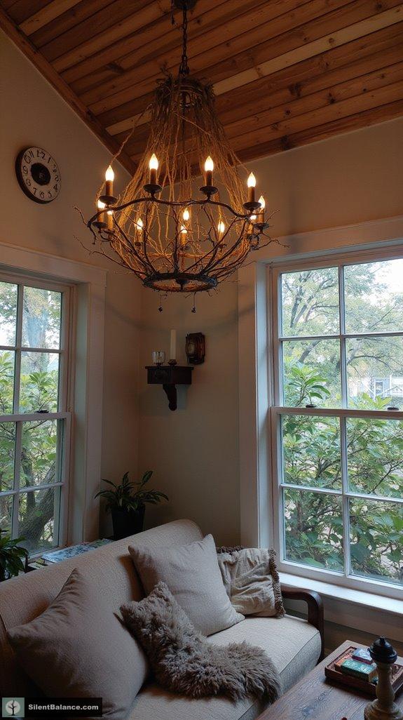 rustic twig chandelier elegance