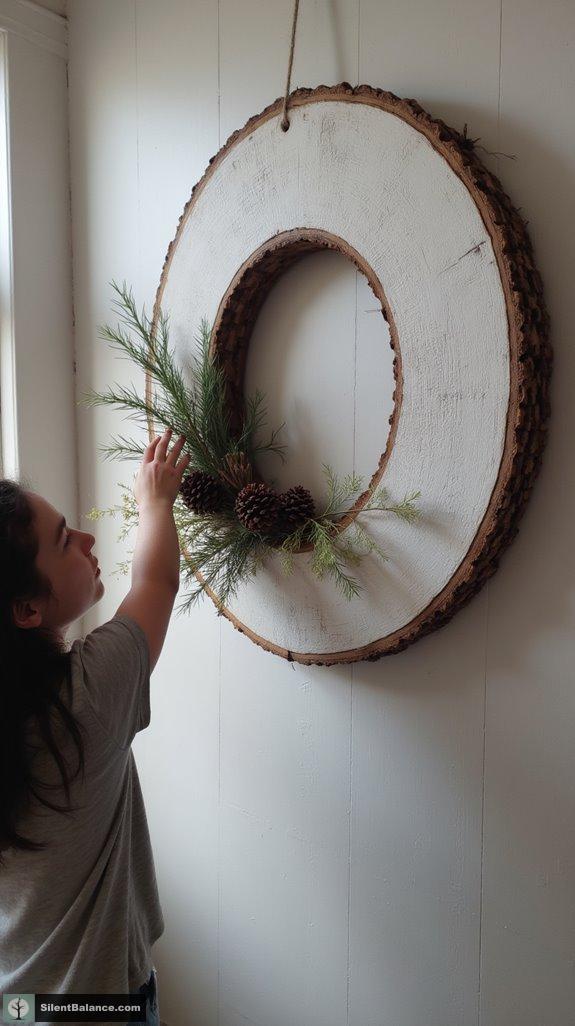 rustic whitewashed wood wreath