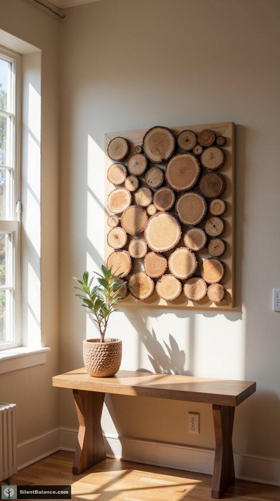 rustic wood slice decor