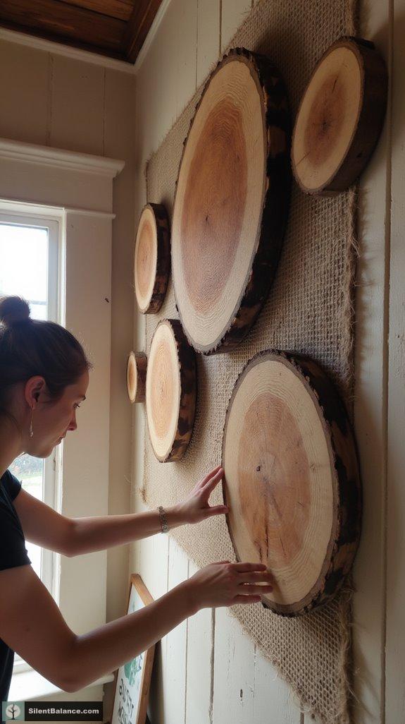 rustic wood slice decor