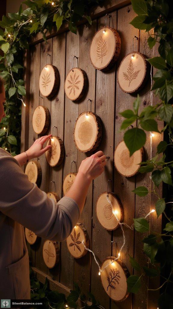 rustic wood slice decor