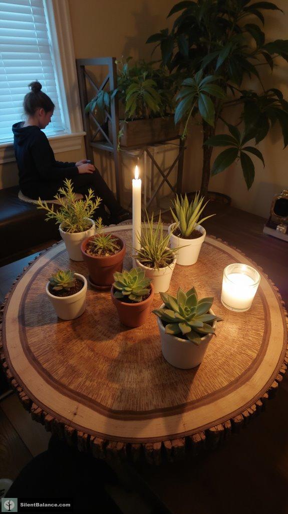 rustic wood slice decor