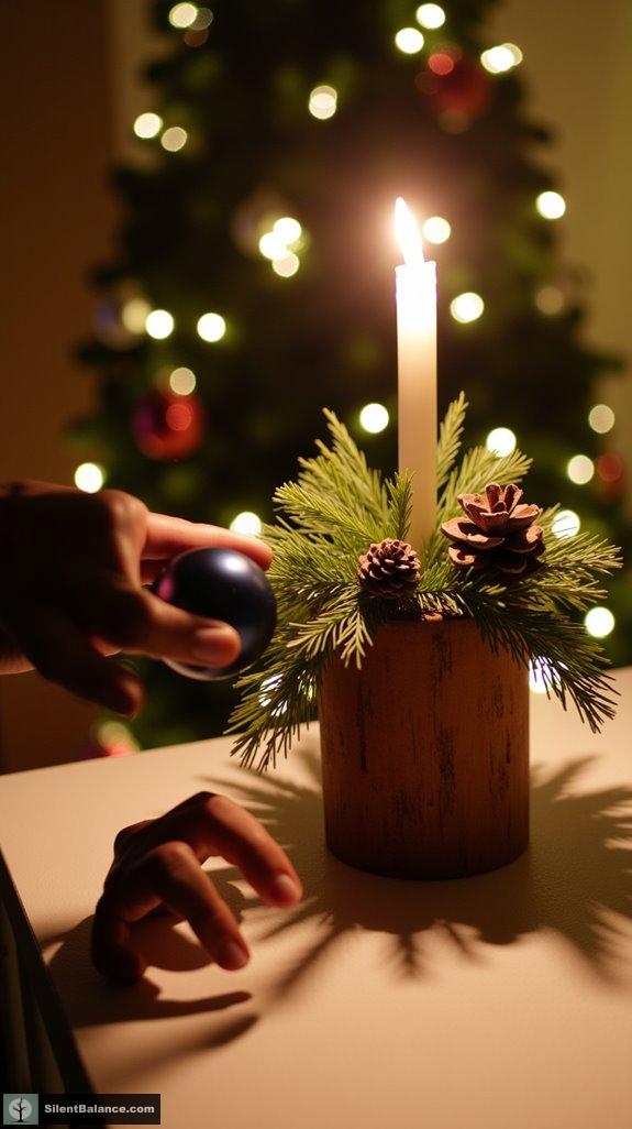 rustic wooden candle holders