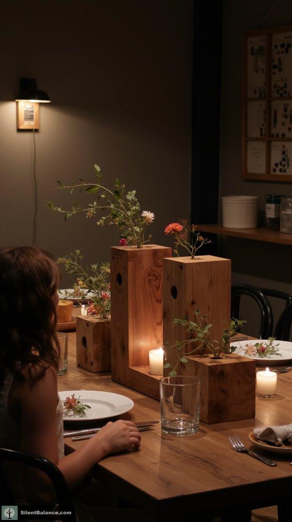 rustic wooden centerpiece crafting