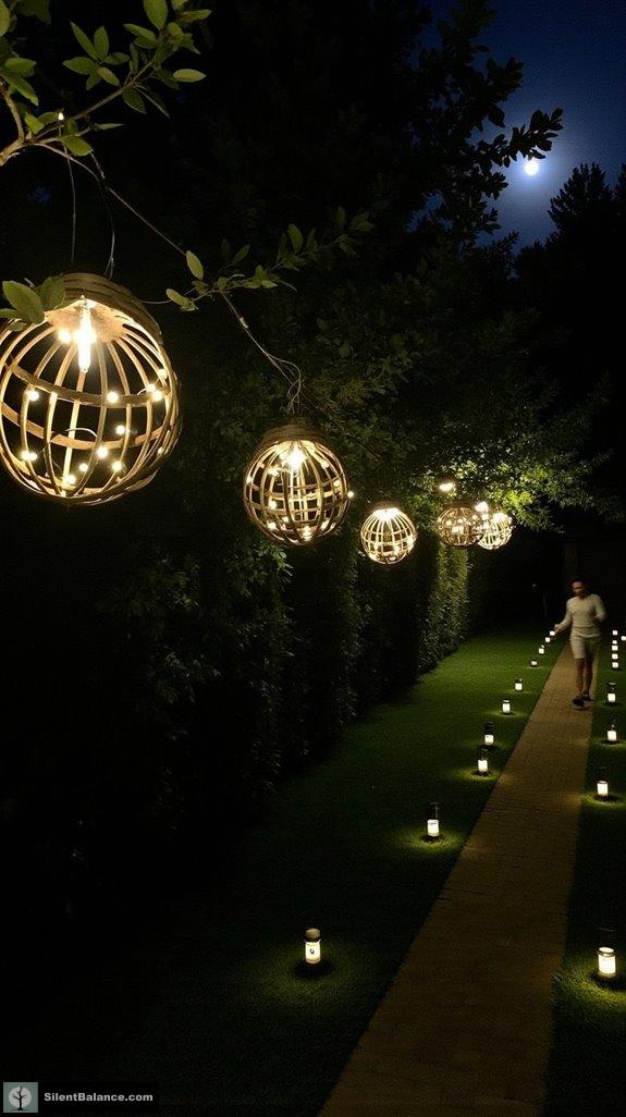 rustic wooden spool lanterns