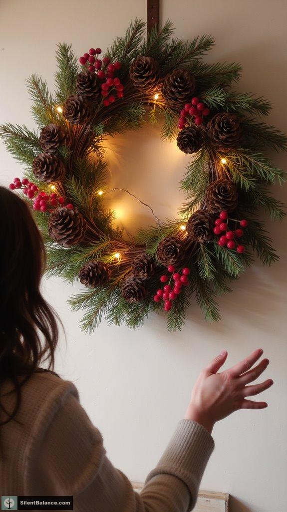 rustic wreath with nature s elements