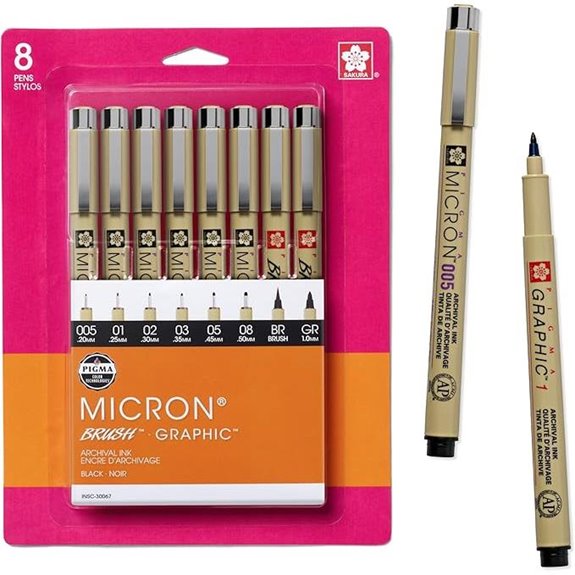 Sakura Pigma Micron Fineline Pens (8 Pack)