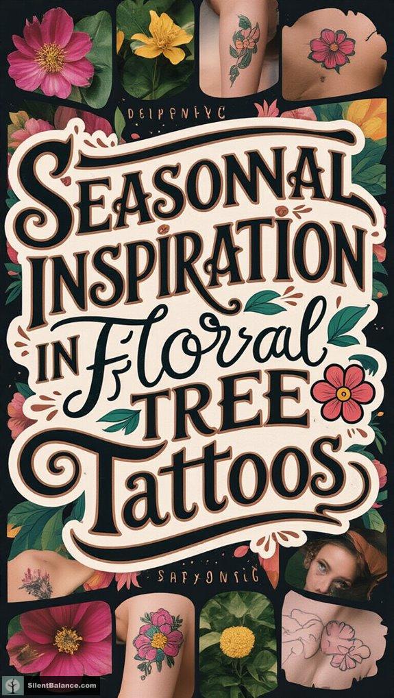 seasonal floral tree tattoos