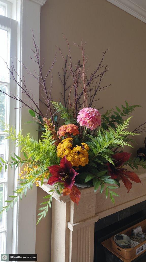seasonal foliage enhances decor