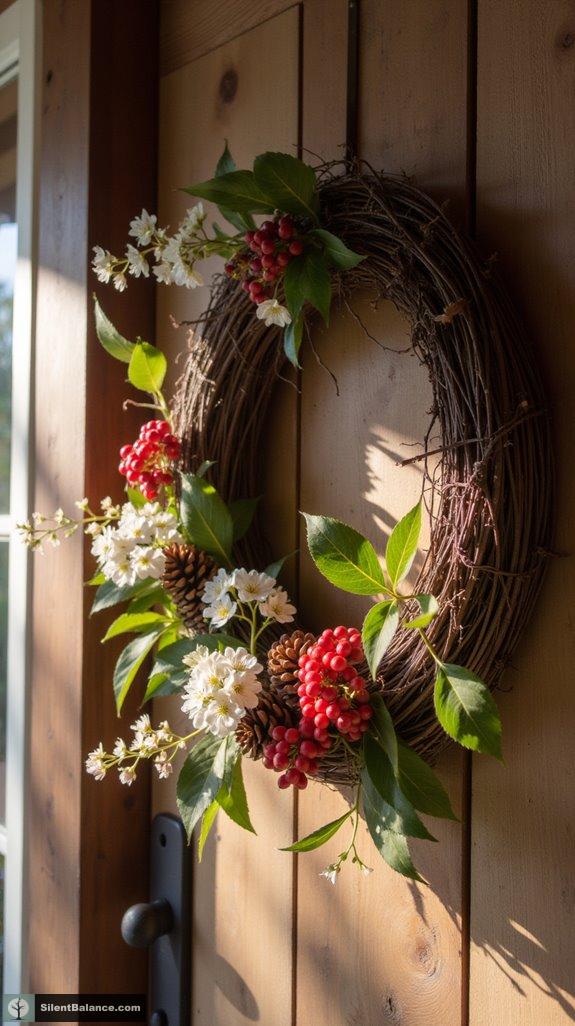 seasonal pinecone wreath refresh