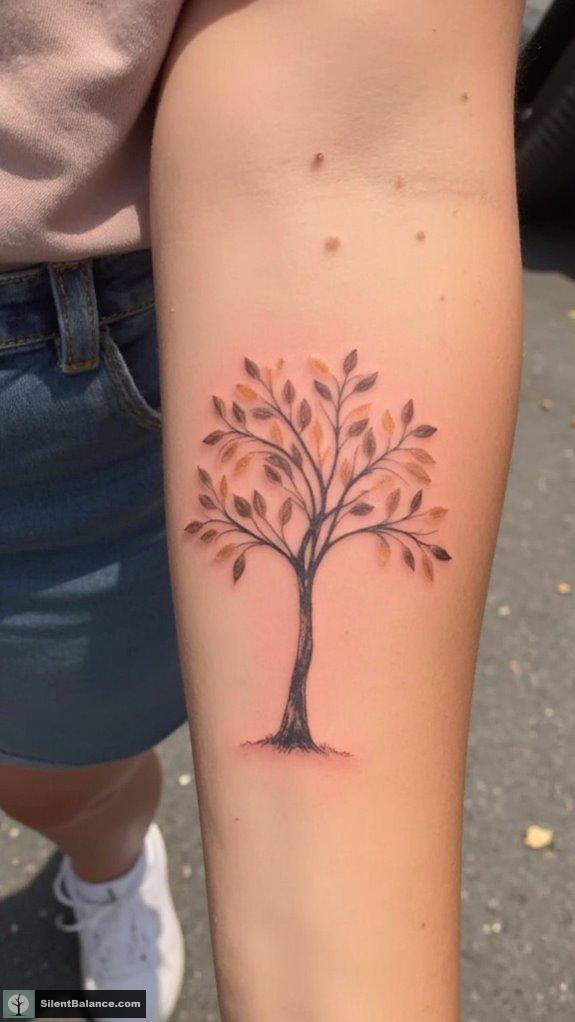 seasonal tree tattoo variations