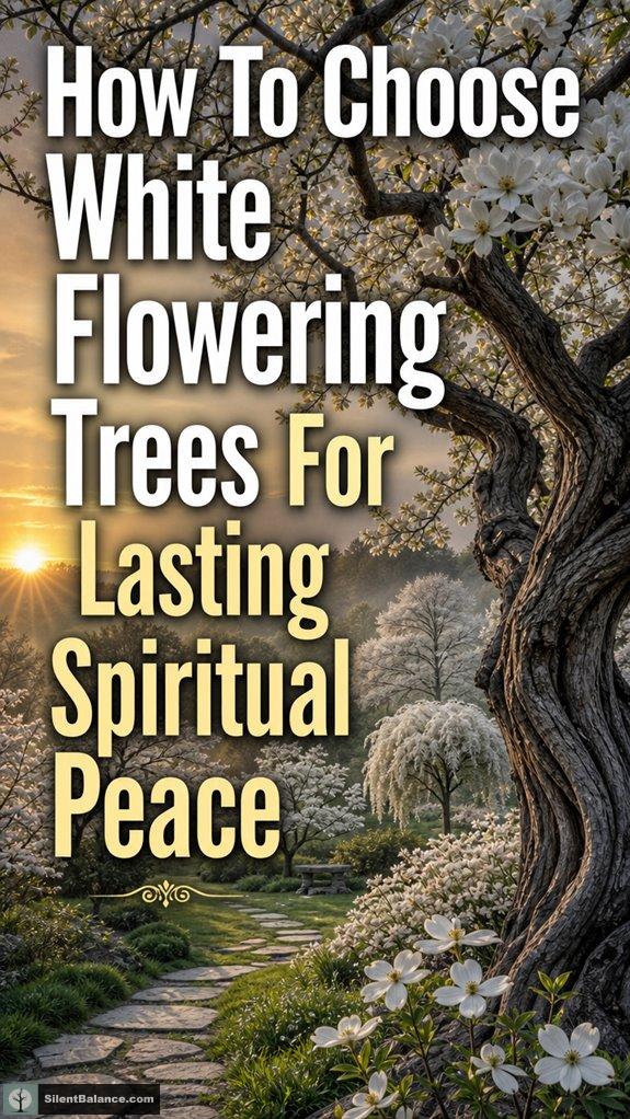 selecting peaceful white trees