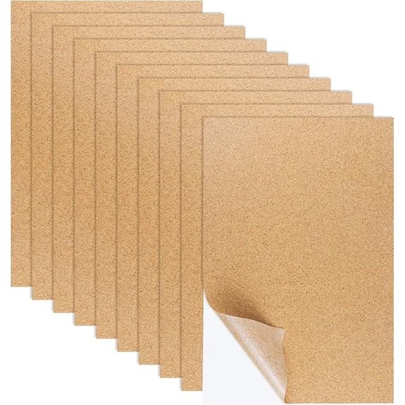 10 PCS Self-Adhesive Cork Sheets for Crafts
