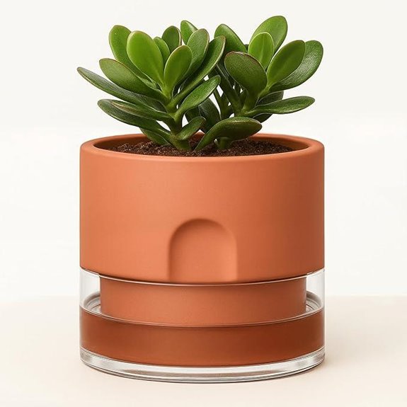 GUGUGO Self-Watering 6-Inch Terracotta Plant Pot
