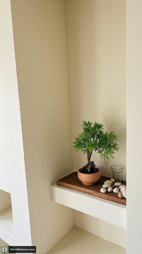 serene minimalist bonsai display