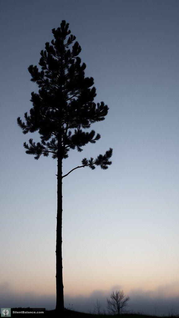 serene silhouette of cedar