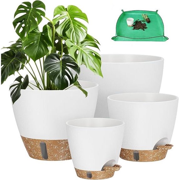 Self-Watering Indoor & Outdoor Plant Pots (Set of 5)