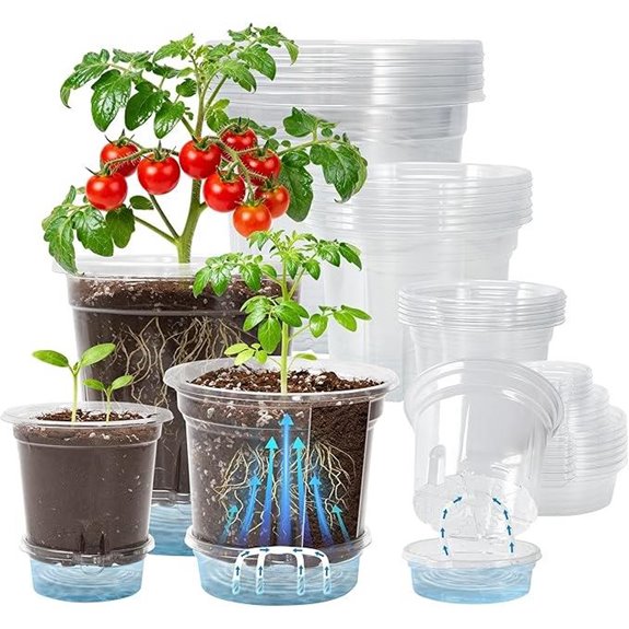 Bluepro 18 Pack Clear Self-Watering Plant Pots