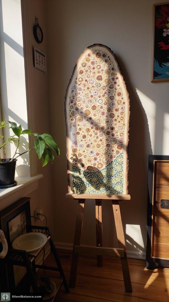 showcase wood slice mosaics