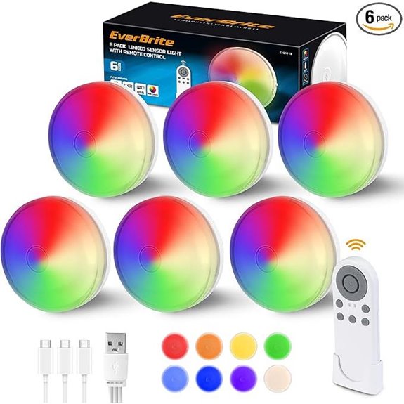 EverBrite Puck Lights with Remote (6-Pack)