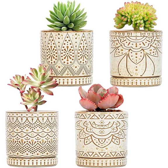 Gepege 4-Inch Indoor Succulent Ceramic Planter