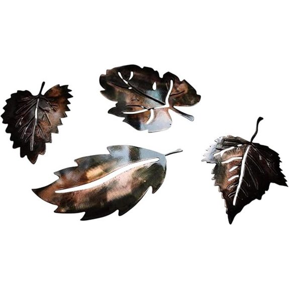 small copper leaf wall art