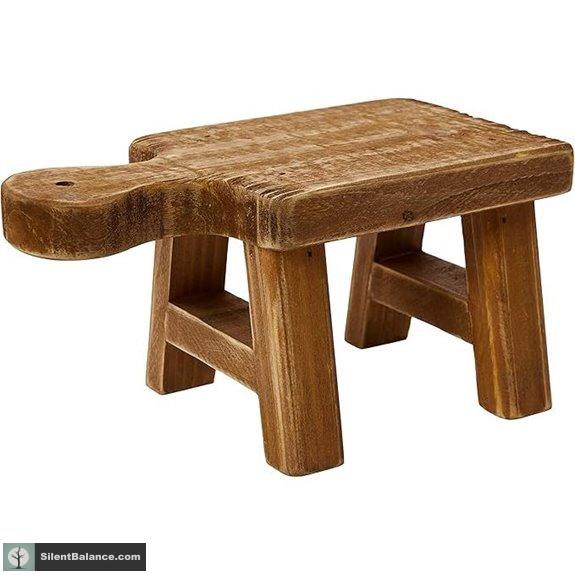 Creative Co-Op Small Wood Pedestal with Handle