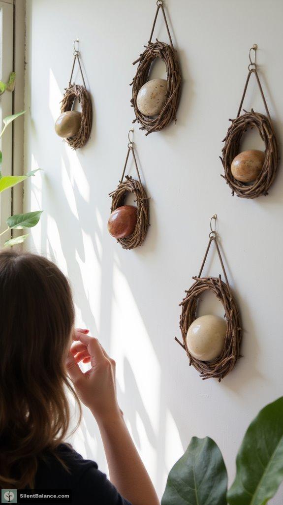 smooth stones twig frames
