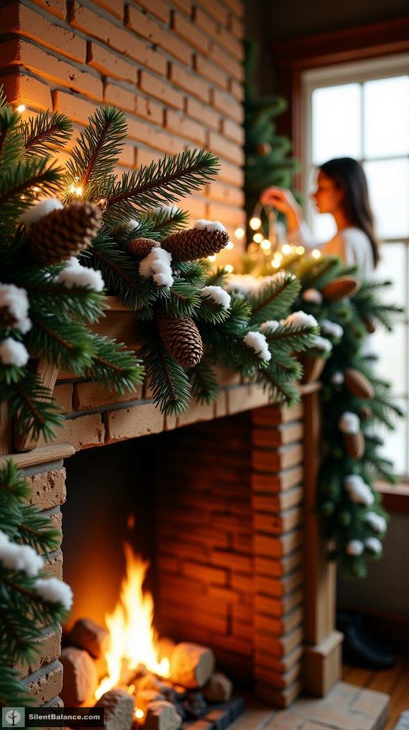 snowy pinecone garland charm
