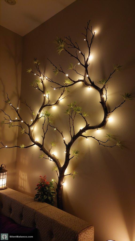 soft ambient branch lighting