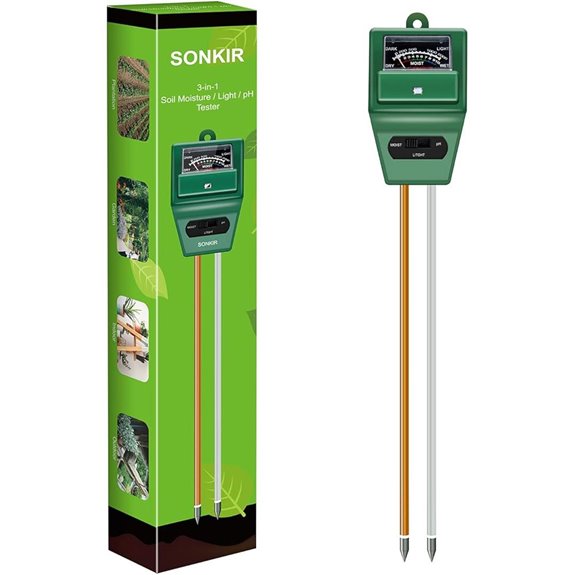 SONKIR 3-in-1 Soil pH Moisture Light Tester