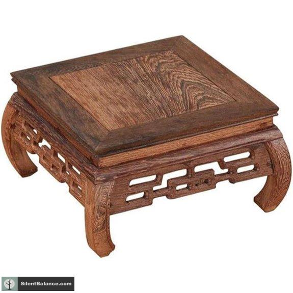 Square Grey Jichimu Wood Display Stand