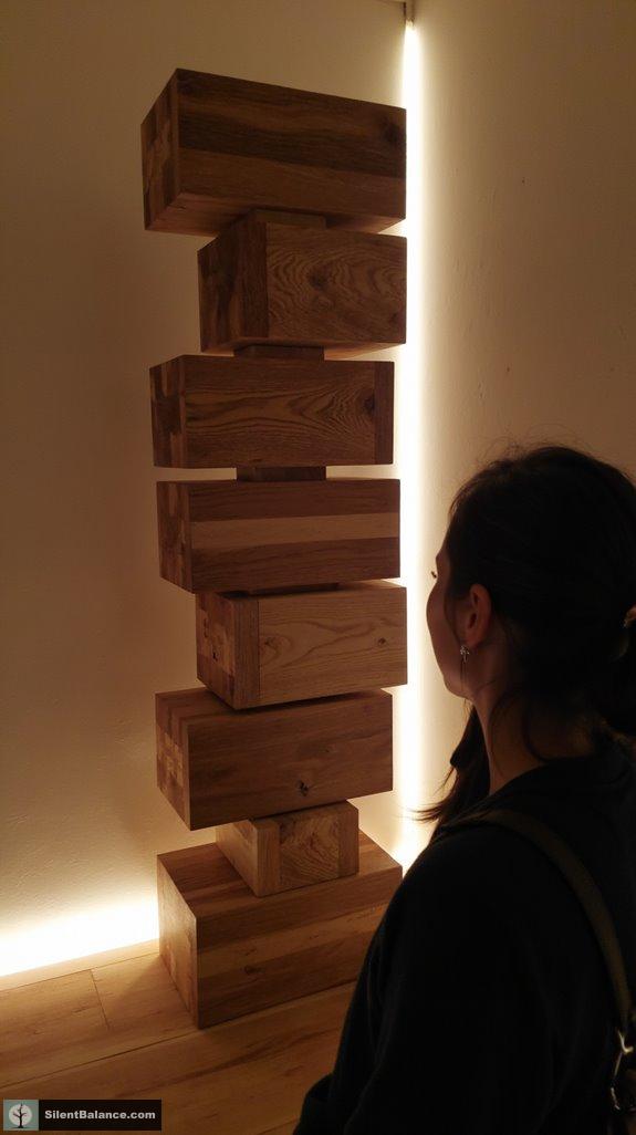 stacked wood block decor