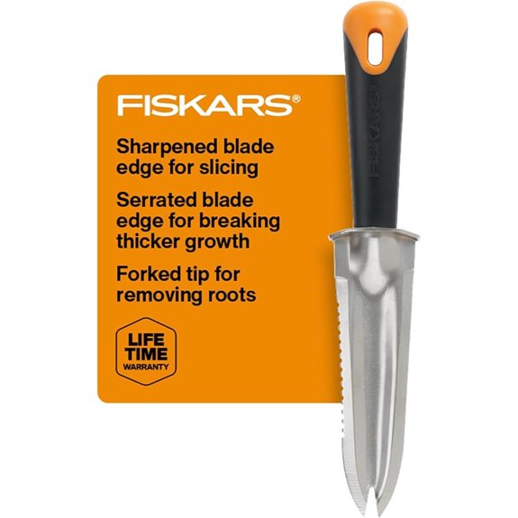 Fiskars Steel Garden Knife for Weeding and Cultivating