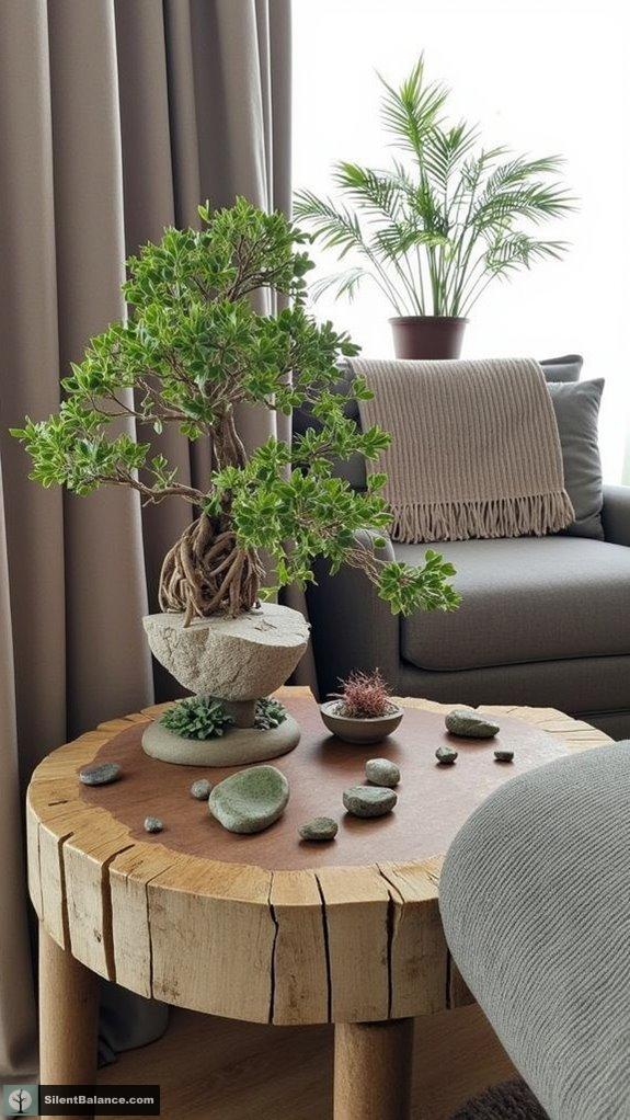 stones enhance bonsai aesthetics